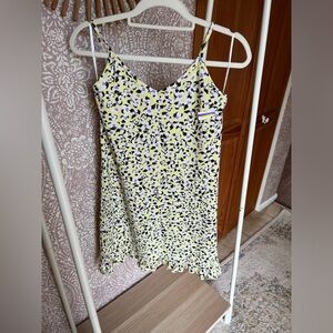 NWT Vero Moda Lea V Neck Strap Mini Dress Yellow Purple Floral Sundress